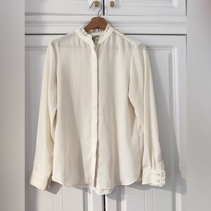 H&M Cream Button-Detail Blouse